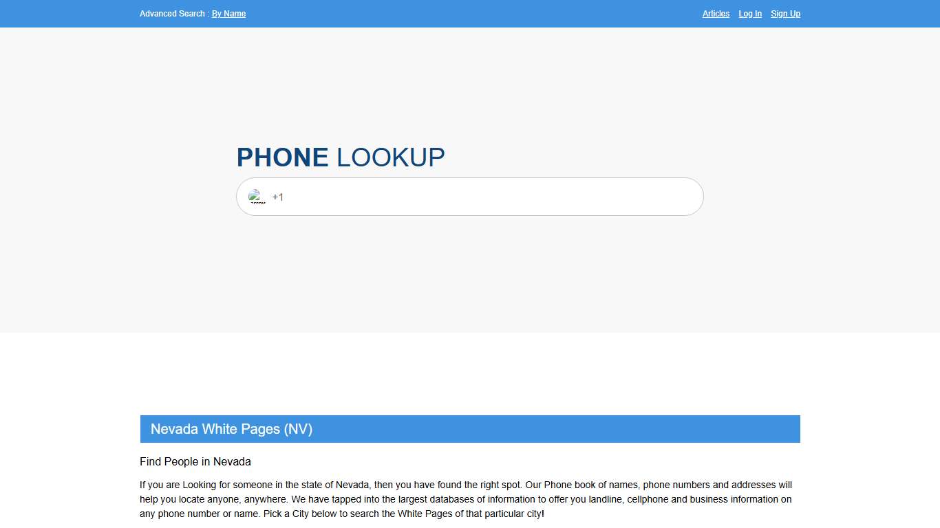 Nevada White Pages - NV Phone Directory Lookup