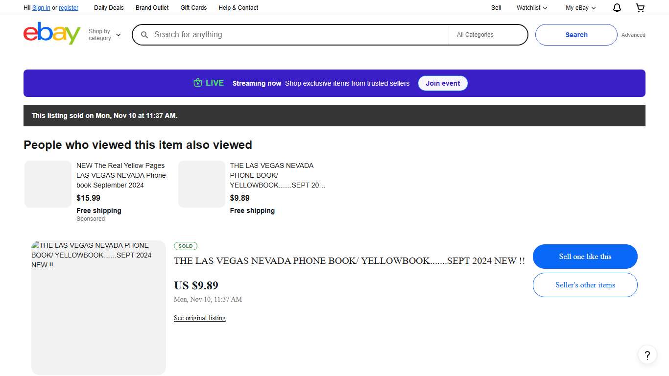 THE LAS VEGAS NEVADA PHONE BOOK/ YELLOWBOOK.......SEPT 2024 NEW !! | eBay